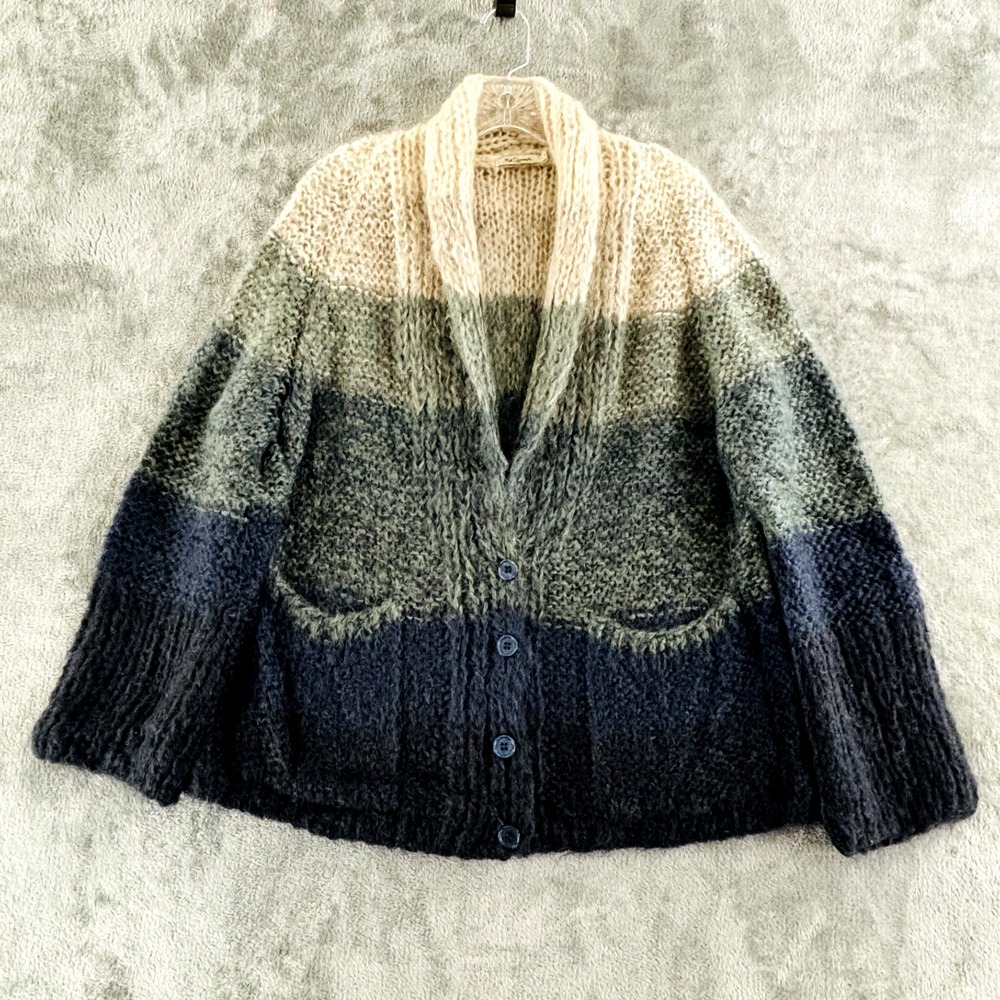 Mes Desmoiselles Mallord Chunky Knit Cardigan Sweater‎ M Mohair Ombre Stripe
